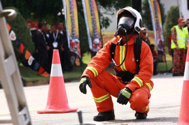 Seremban, 29 Eylül 2018. Seremban 'da itfaiyeciler için Yetenek Yarışması düzenlendi..