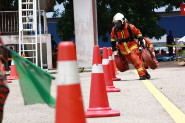 Seremban, 29 Eylül 2018. Seremban 'da itfaiyeciler için Yetenek Yarışması düzenlendi..