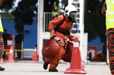 Seremban, 29 Eylül 2018. Seremban 'da itfaiyeciler için Yetenek Yarışması düzenlendi..