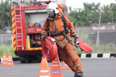 Seremban, 29 Eylül 2018. Seremban 'da itfaiyeciler için Yetenek Yarışması düzenlendi..