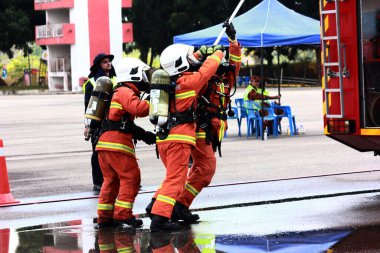 Seremban, 29 Eylül 2018. Seremban 'da itfaiyeciler için Yetenek Yarışması düzenlendi..