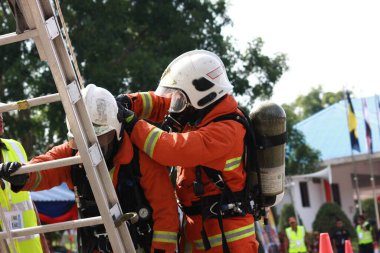 Seremban, 29 Eylül 2018. Seremban 'da itfaiyeciler için Yetenek Yarışması düzenlendi..