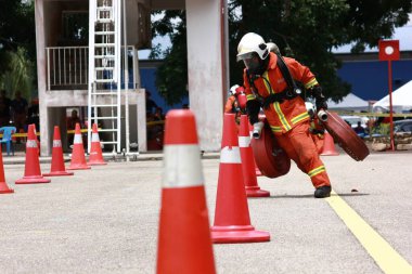 Seremban, 29 Eylül 2018. Seremban 'da itfaiyeciler için Yetenek Yarışması düzenlendi..