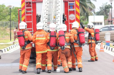 Seremban, 29 Eylül 2018. Seremban 'da itfaiyeciler için Yetenek Yarışması düzenlendi..