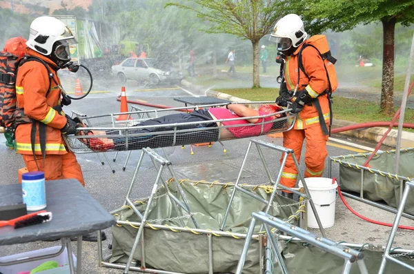 Seremban Malasia Febrero 2015 Las Fuerzas Especiales Hazmat Fire Rescue —  Fotos de Stock