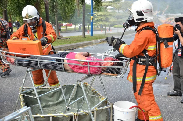 Seremban Maleisië Februari 2015 Speciale Troepen Hazmat Fire Rescue Department — Stockfoto