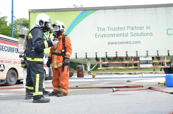 Seremban Maleisië Februari 2015 Speciale Troepen Hazmat Fire Rescue Department — Stockfoto