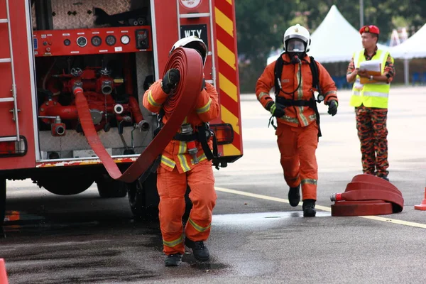 Seremban Setembro 2018 Concurso Competências Para Bombeiros Foi Realizado Seremban — Fotografia de Stock