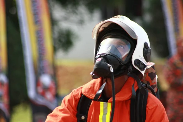Seremban Września 2018 Konkurs Umiejętności Kompetencyjnych Dla Strażaków Odbył Się — Zdjęcie stockowe