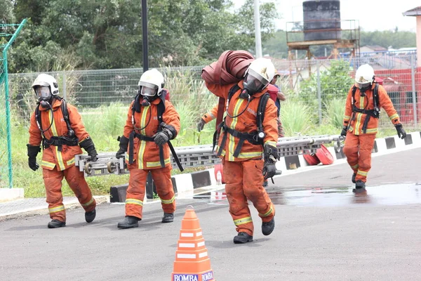 Seremban Września 2018 Konkurs Umiejętności Kompetencyjnych Dla Strażaków Odbył Się — Zdjęcie stockowe