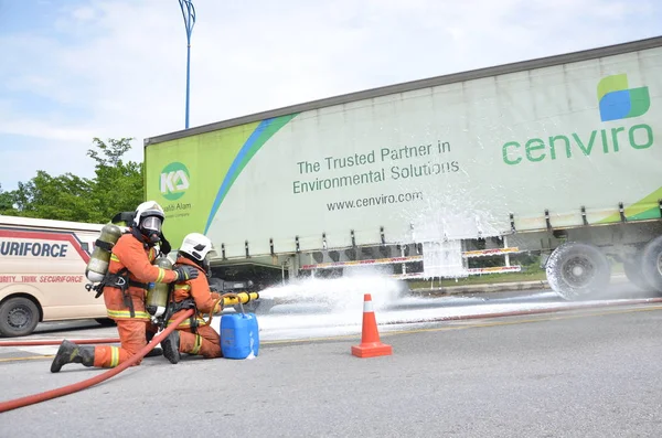 Seremban Maleisië Februari 2015 Speciale Troepen Hazmat Fire Rescue Department — Stockfoto