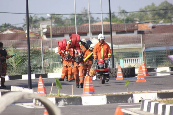 Seremban Σεπτεμβρίου 2018 Διαγωνισμός Δεξιοτήτων Ικανότητας Για Πυροσβέστες Πραγματοποιήθηκε Στο — Φωτογραφία Αρχείου