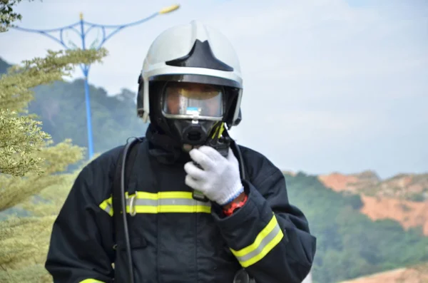 Seremban Malasia Febrero 2015 Las Fuerzas Especiales Hazmat Fire Rescue — Foto de Stock