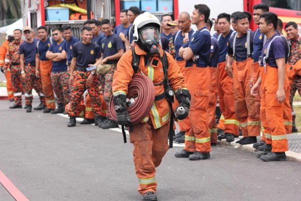 Seremban Setembro 2018 Concurso Competências Para Bombeiros Foi Realizado Seremban — Fotografia de Stock