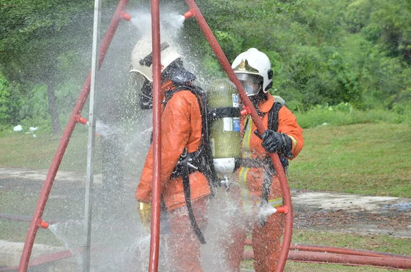 Seremban Malasia Febrero 2015 Las Fuerzas Especiales Hazmat Fire Rescue —  Fotos de Stock