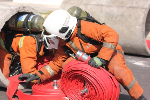 Seremban September 2018 Der Kompetenzwettbewerb Für Feuerwehrleute Fand Seremban Statt — Stockfoto