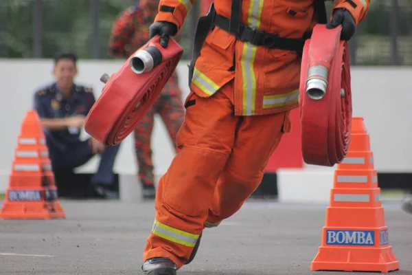 Seremban Setembro 2018 Concurso Competências Para Bombeiros Foi Realizado Seremban — Fotografia de Stock