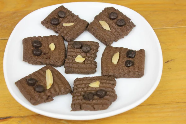 Tasty Chocolate Cookies Nuts Eid Fitr Celebration — Stock Photo, Image