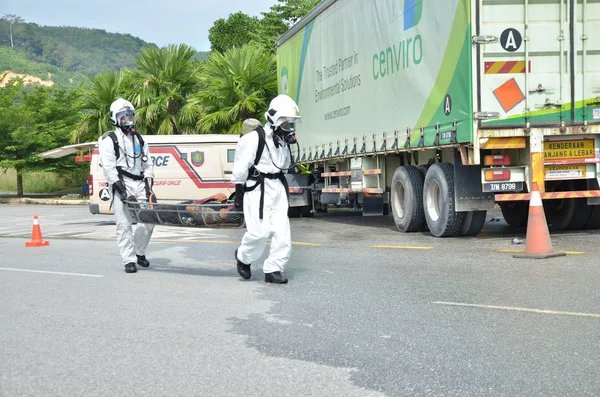 Seremban Maleisië Februari 2015 Speciale Troepen Hazmat Fire Rescue Department — Stockfoto