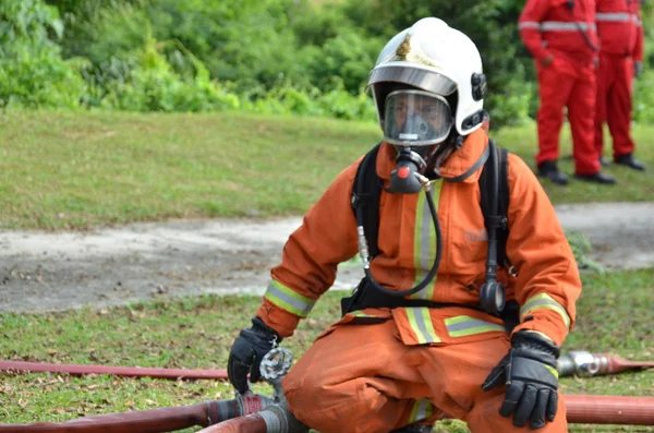 Seremban Malaysia February 2015 Special Forces Hazmat Fire Rescue Department — Stock Photo, Image