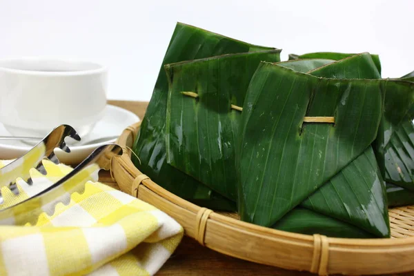 Zongzi Piatto Riso Tradizionale Cinese Base Riso Glutinoso Farcito Con — Foto Stock