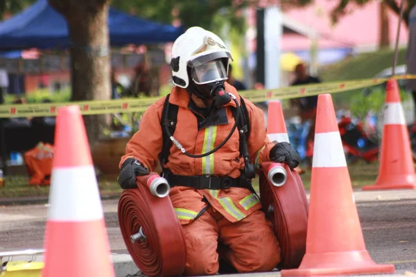 Seremban Σεπτεμβρίου 2018 Διαγωνισμός Δεξιοτήτων Ικανότητας Για Πυροσβέστες Πραγματοποιήθηκε Στο — Φωτογραφία Αρχείου