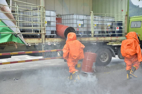 Seremban Malásia Fevereiro 2015 Forças Especiais Hazmat Fire Rescue Departamento — Fotografia de Stock