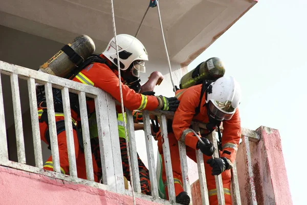 Seremban Σεπτεμβρίου 2018 Διαγωνισμός Δεξιοτήτων Ικανότητας Για Πυροσβέστες Πραγματοποιήθηκε Στο — Φωτογραφία Αρχείου