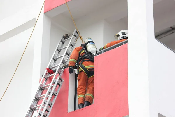 Seremban Setembro 2018 Concurso Competências Para Bombeiros Foi Realizado Seremban — Fotografia de Stock