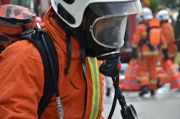 Seremban Malaysia Лютого 2015 Спеціальні Загони Департаменту Пожежної Рятувальної Служби — стокове фото