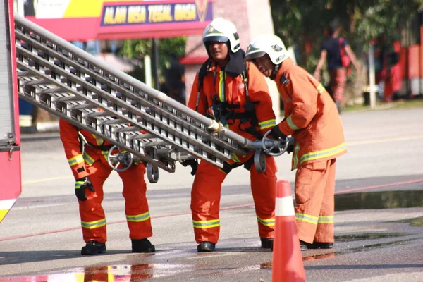 Seremban Malásia Outubro 2015 Forças Especiais Hazmat Corpo Bombeiros Resgate — Fotografia de Stock