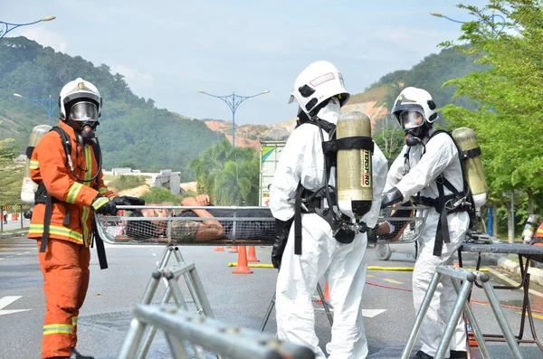 Seremban Maleisië Februari 2015 Speciale Troepen Hazmat Fire Rescue Department — Stockfoto