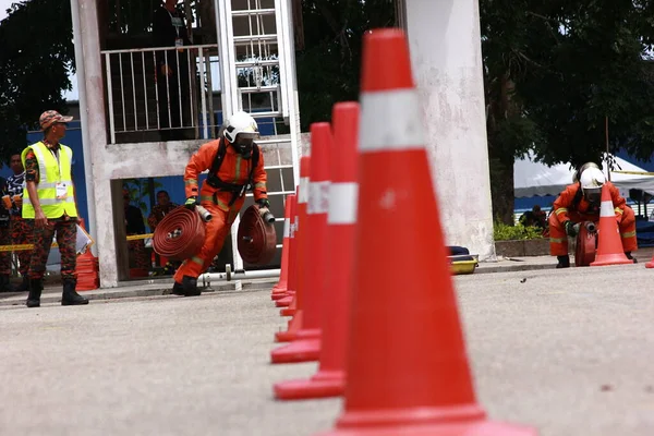 Seremban September 2018 Competentievaardigheidswedstrijd Voor Brandweerlieden Vond Plaats Seremban — Stockfoto