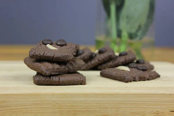 Biscuits Chocolat Savoureux Aux Noix Pour Célébration Aïd Fitr — Photo