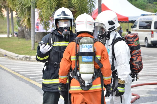 Серембан Малайзия Февраля 2015 Года Спецназ Малайзийского Пожарно Спасательного Управления — стоковое фото