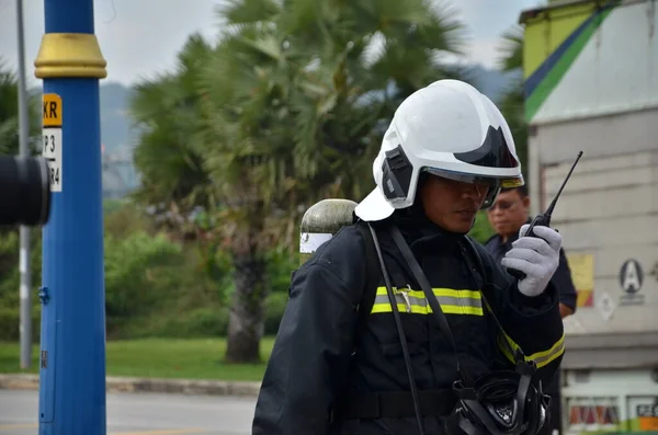 Seremban Malasia Febrero 2015 Las Fuerzas Especiales Hazmat Fire Rescue — Foto de Stock