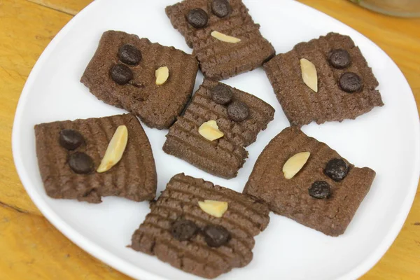 Tasty Chocolate Cookies Nuts Eid Fitr Celebration — Stock Photo, Image