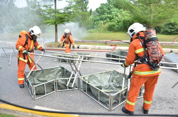 Seremban Maleisië Februari 2015 Speciale Troepen Hazmat Fire Rescue Department — Stockfoto