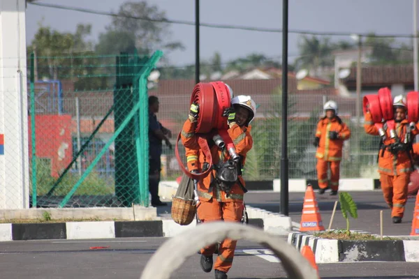 Seremban Σεπτεμβρίου 2018 Διαγωνισμός Δεξιοτήτων Ικανότητας Για Πυροσβέστες Πραγματοποιήθηκε Στο — Φωτογραφία Αρχείου