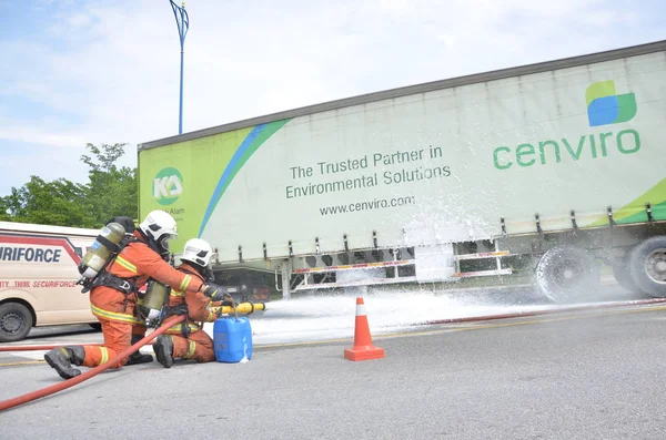 Seremban Maleisië Februari 2015 Speciale Troepen Hazmat Fire Rescue Department — Stockfoto