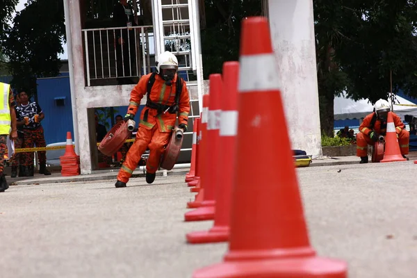 Seremban Σεπτεμβρίου 2018 Διαγωνισμός Δεξιοτήτων Ικανότητας Για Πυροσβέστες Πραγματοποιήθηκε Στο — Φωτογραφία Αρχείου