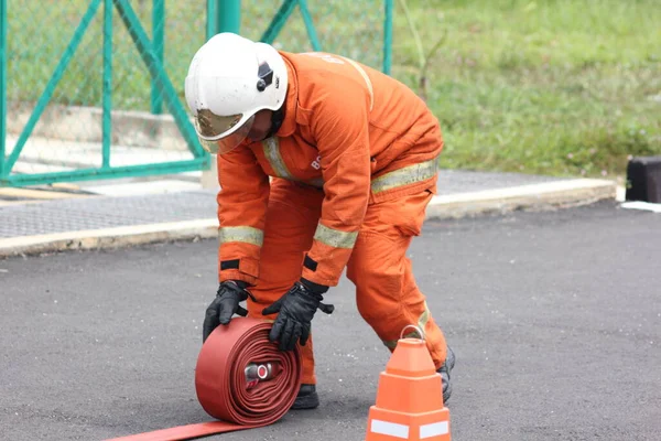 Seremban Σεπτεμβρίου 2018 Διαγωνισμός Δεξιοτήτων Ικανότητας Για Πυροσβέστες Πραγματοποιήθηκε Στο — Φωτογραφία Αρχείου