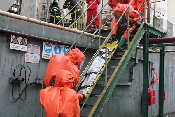 Seremban Malasia Febrero 2015 Las Fuerzas Especiales Hazmat Fire Rescue —  Fotos de Stock