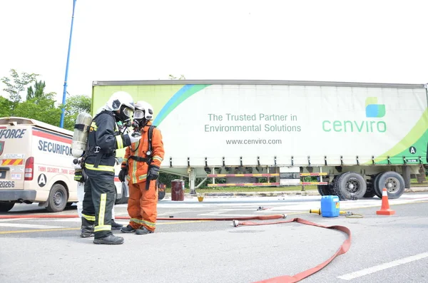 Seremban Maleisië Februari 2015 Speciale Troepen Hazmat Fire Rescue Department — Stockfoto