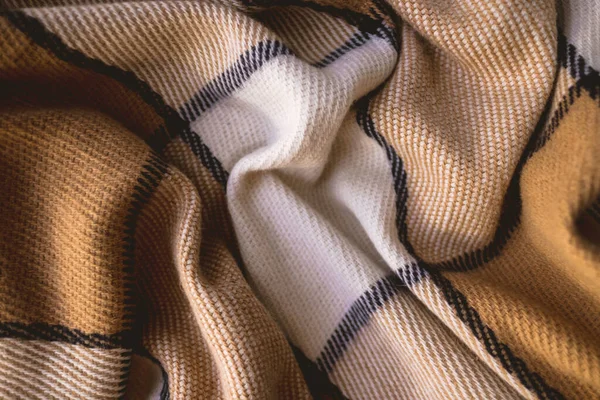 Background texture of warm checkered woolen plaid. — Stock Photo, Image