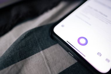 Yandex 'ten ses asistanı Alice ile iPhone ekranda.