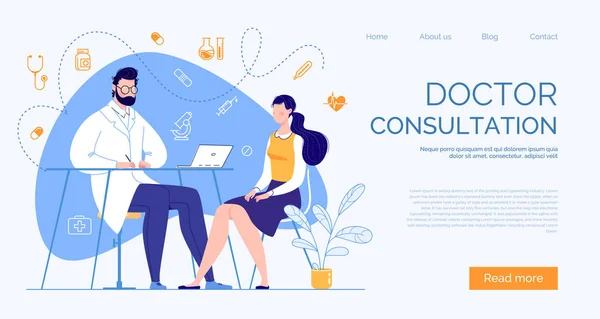 Sitio Web Consulta Médica — Vector de stock