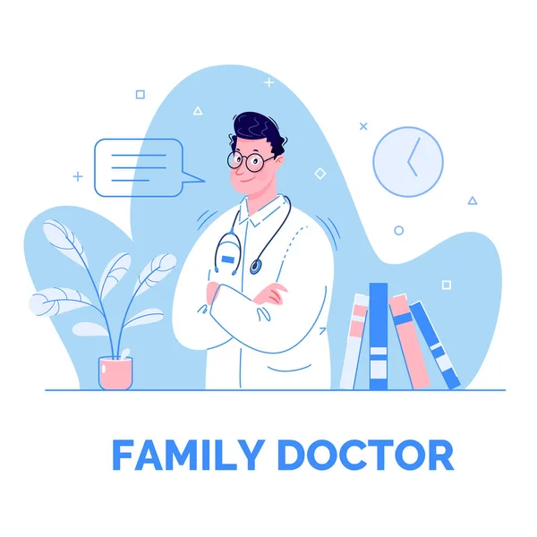 Familie Dokter Vectorsjabloon Brochure Ontwerp Omslag Poster Lay Out Flyer — Stockvector