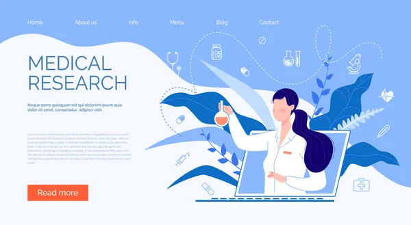 Інформаційний Плакат Про Онлайнові Медичні Послуги Екрані Ноутбука Доктор Жінка — стоковий вектор