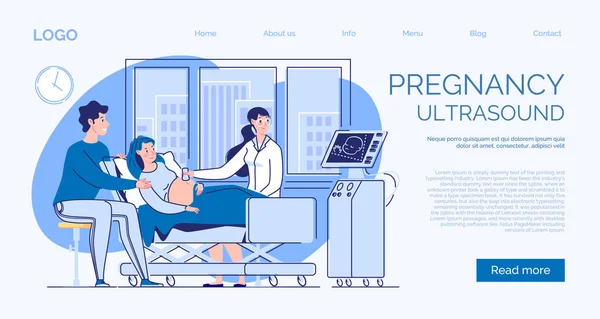 Banner Web Sobre Salud Madre Niño Período Perinatal Esposa Embarazada — Archivo Imágenes Vectoriales